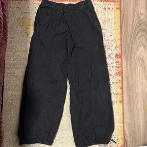 Zara Black Wide Leg Cargo Oversize Track Pants size XS.